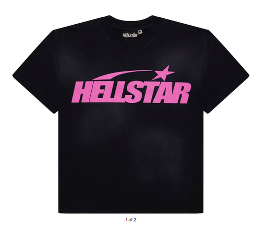 (NFC TAGGED)  Hellstar Classic T-Shirt (Regular Print) 'Black/Pink'