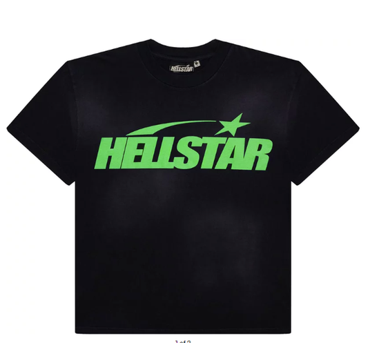 (NFC TAGGED)  Hellstar Classic T-Shirt (Regular Print) 'Black/Green'