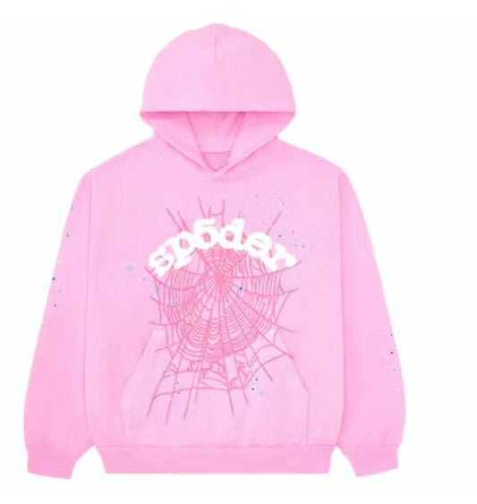 Sp5der OG Web Hoodie Pink